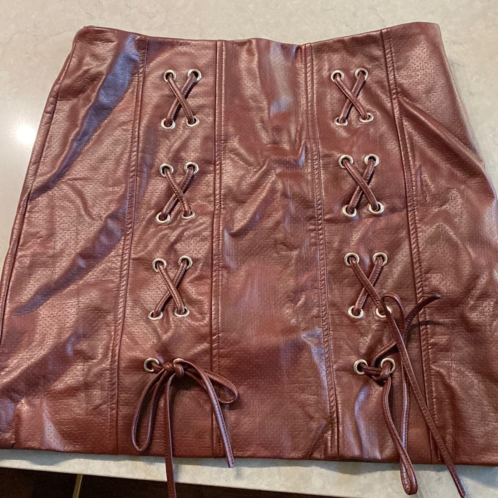 Faux leather skirt